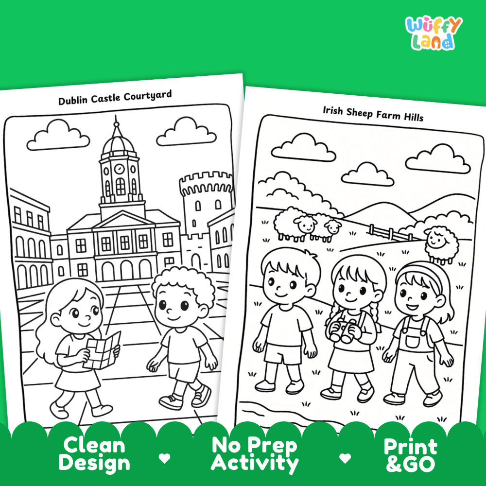 Ireland Geography Coloring Pages Worksheets