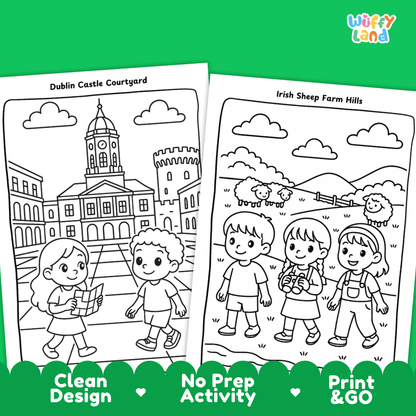 Ireland Geography Coloring Pages Worksheets