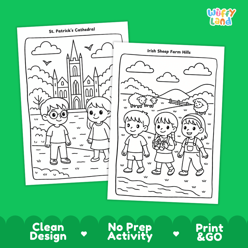 Ireland Geography Coloring Pages Worksheets
