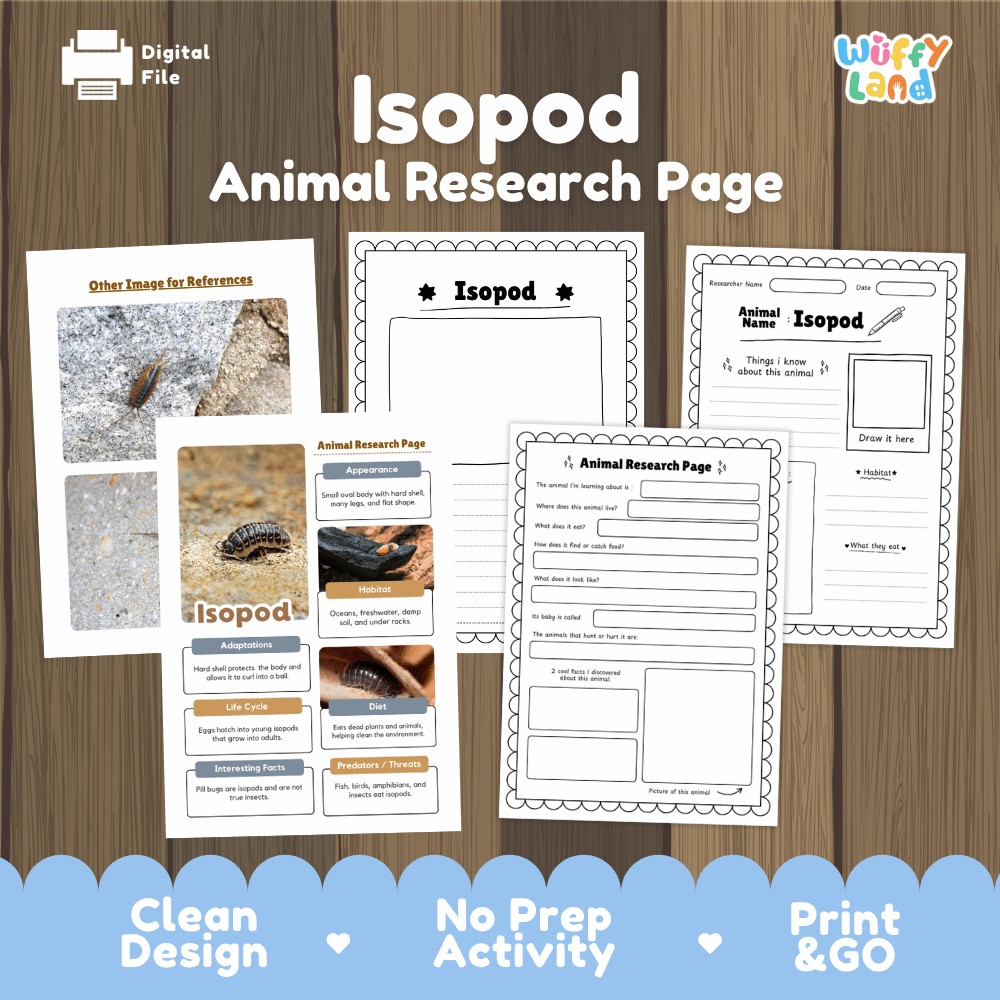 Isopod Animal Research Page Worksheets