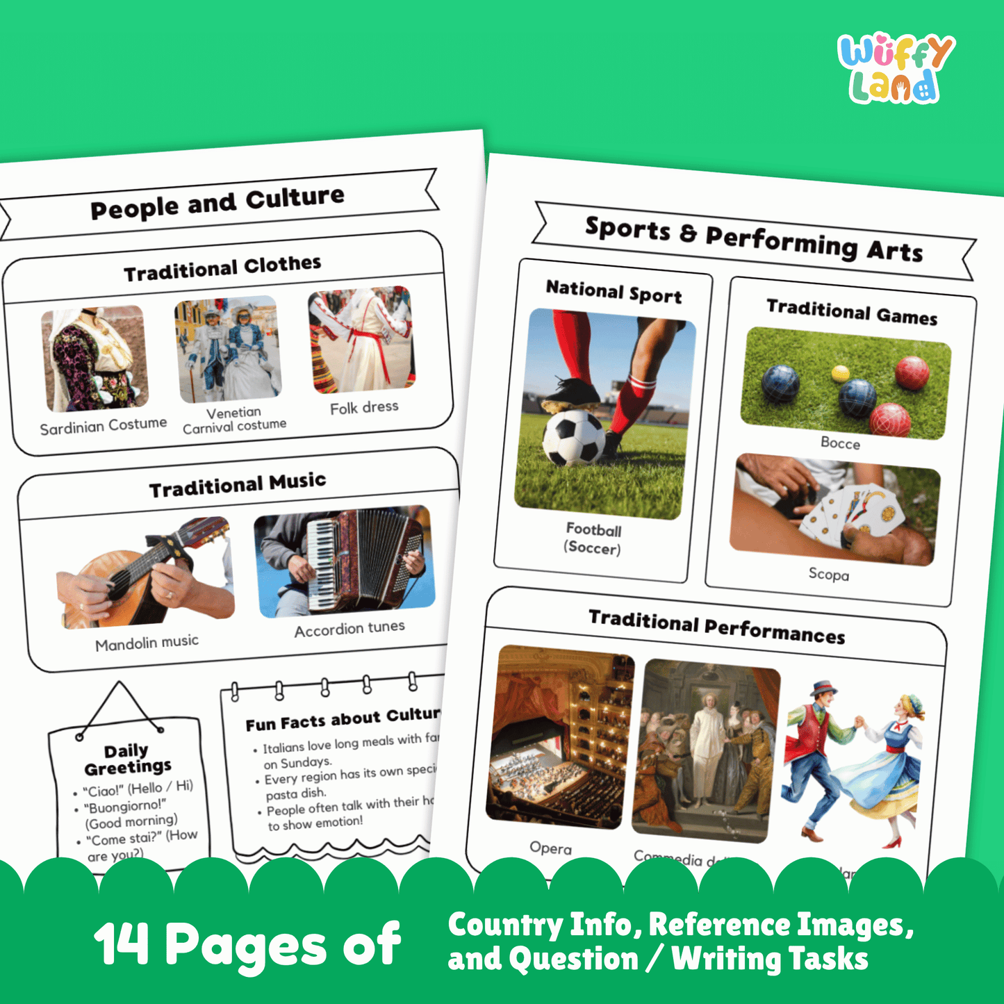 ITALY Country Study | Geography Research Project & Printable Worksheets
