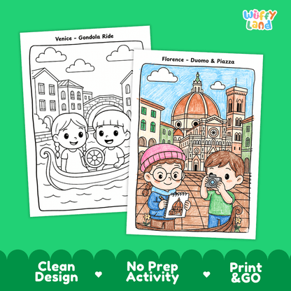 Italy Geography Coloring Pages - 11 Pages - World Geography No Prep Activity