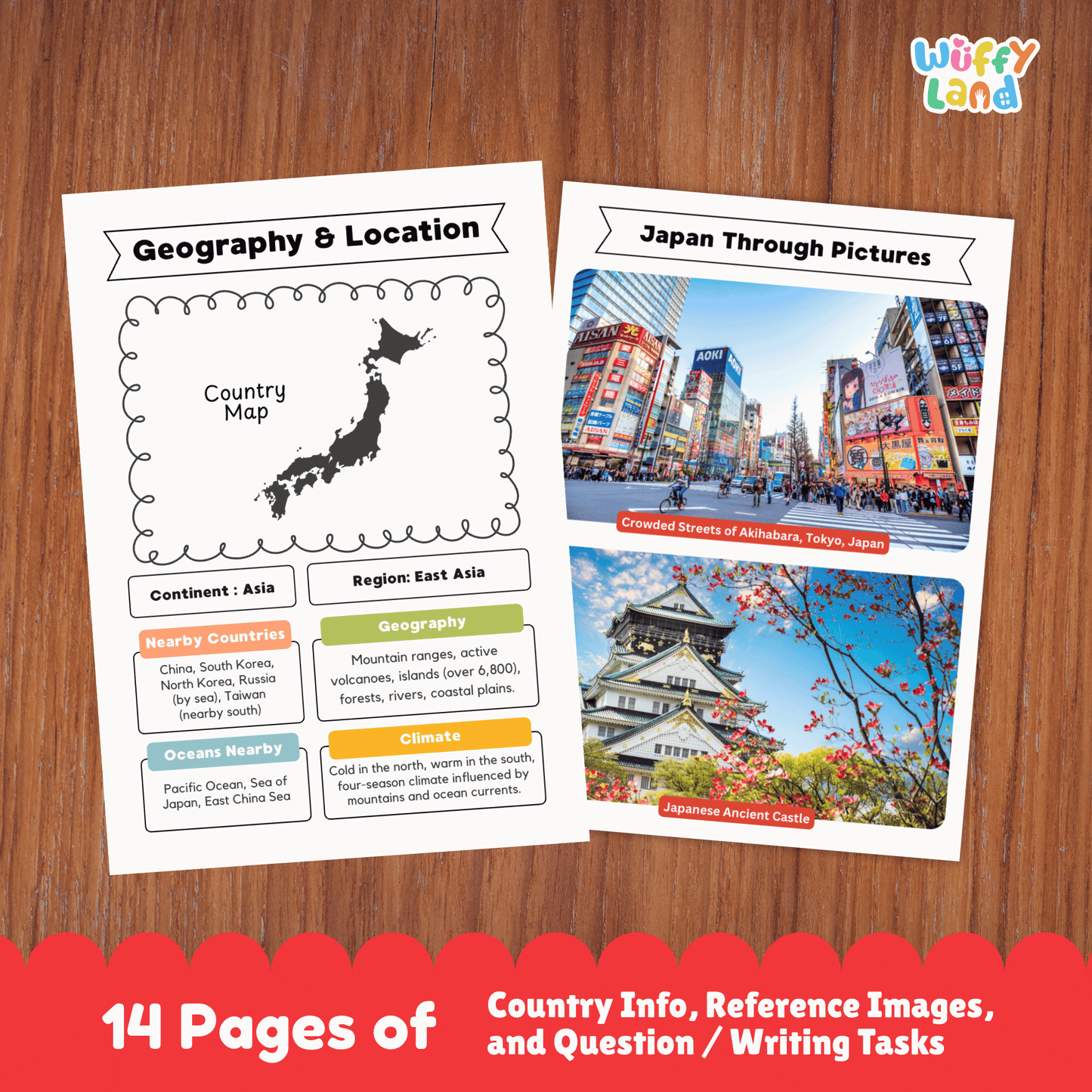 JAPAN Country Research Project | Asia Printable Geography Worksheets