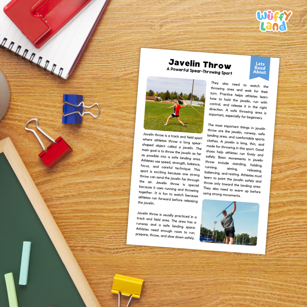 Javelin Throw Sports Reading Passages and Comprehension Questions Worksheets