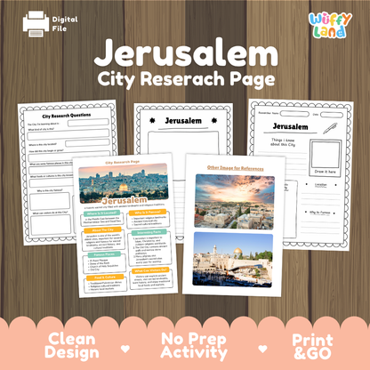 Jerusalem City Research Worksheets and Fact Sheet