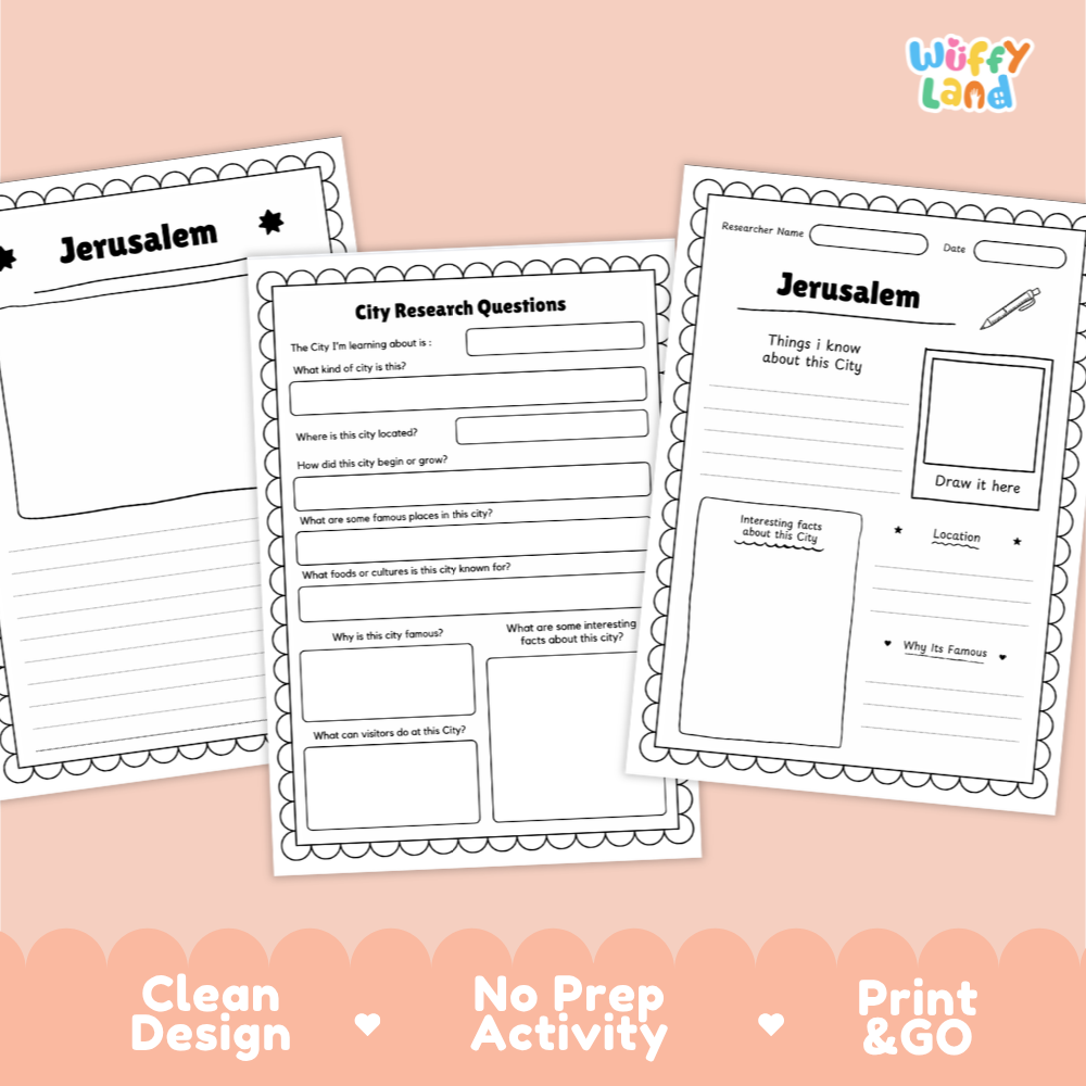 Jerusalem City Research Worksheets and Fact Sheet