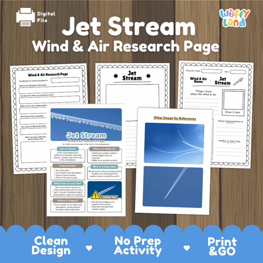 Jet Stream Wind and Air Research Page Worksheets Weather Science Activity