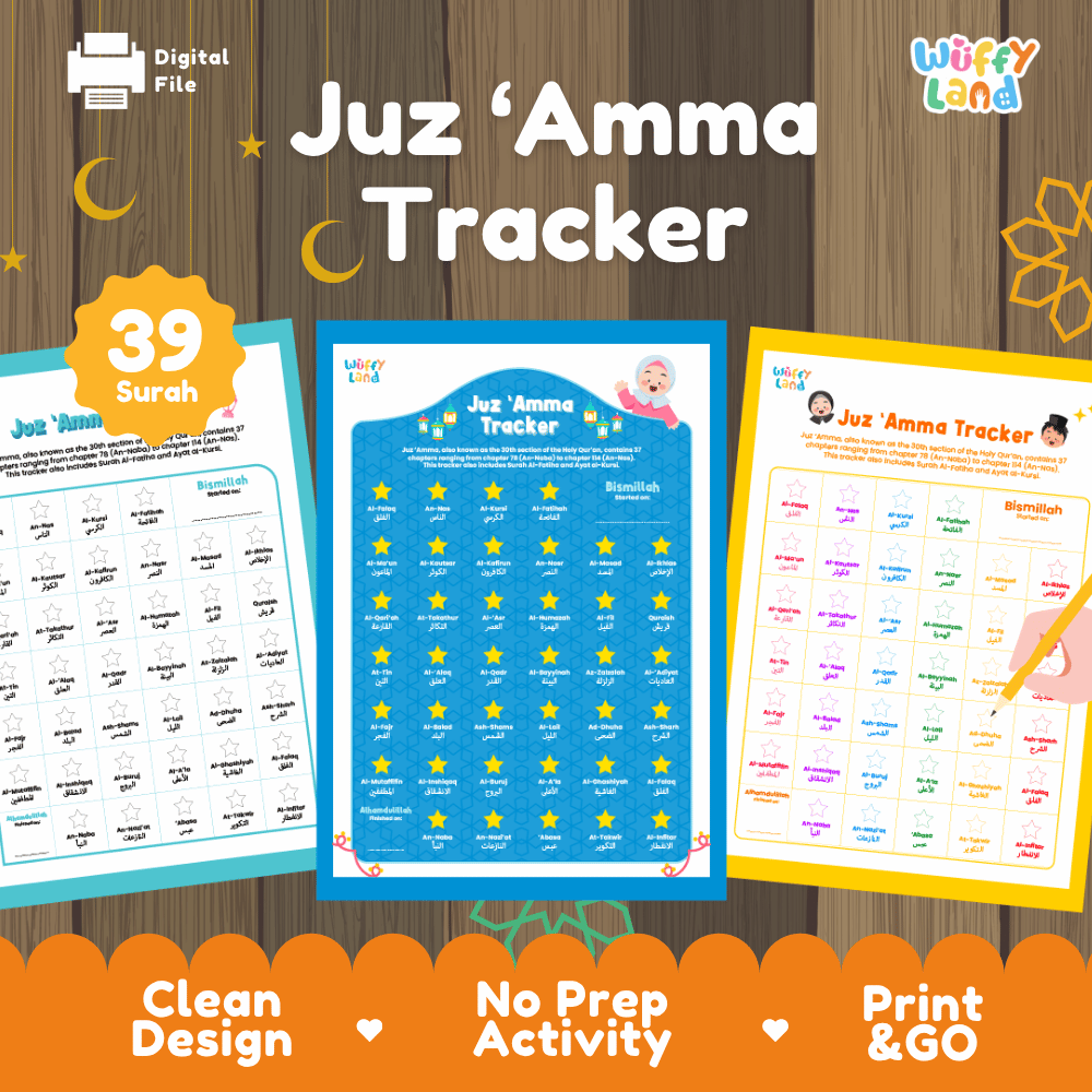 Juz 'Amma Tracker Quran Memorization Chart Printable Worksheets