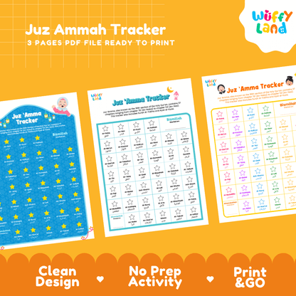 Juz 'Amma Tracker Quran Memorization Chart Printable Worksheets