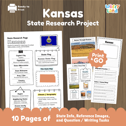 Kansas State Research Project Worksheets and Activity Pages