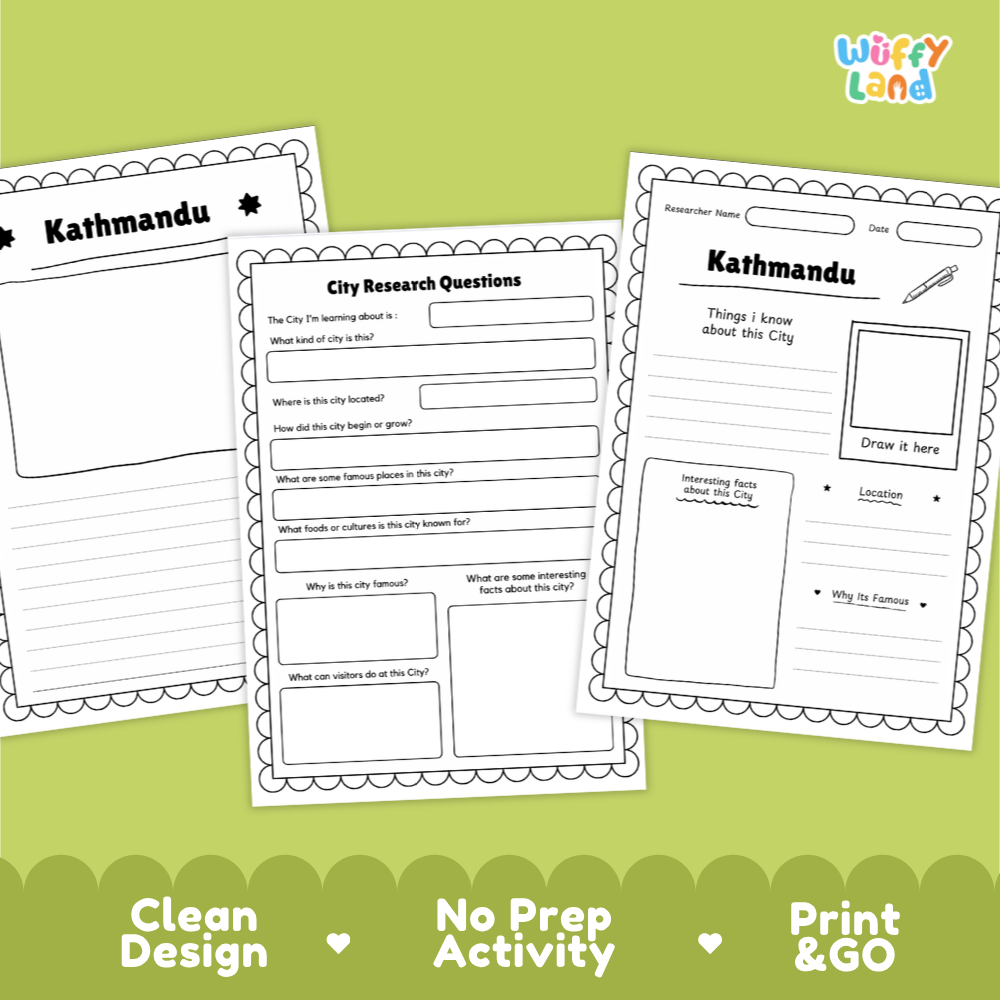 Kathmandu City Research Worksheets and Fact Sheet