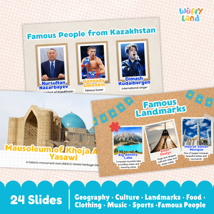 Kazakhstan Country Study Kid Friendly Geography & Culture PDF Slides