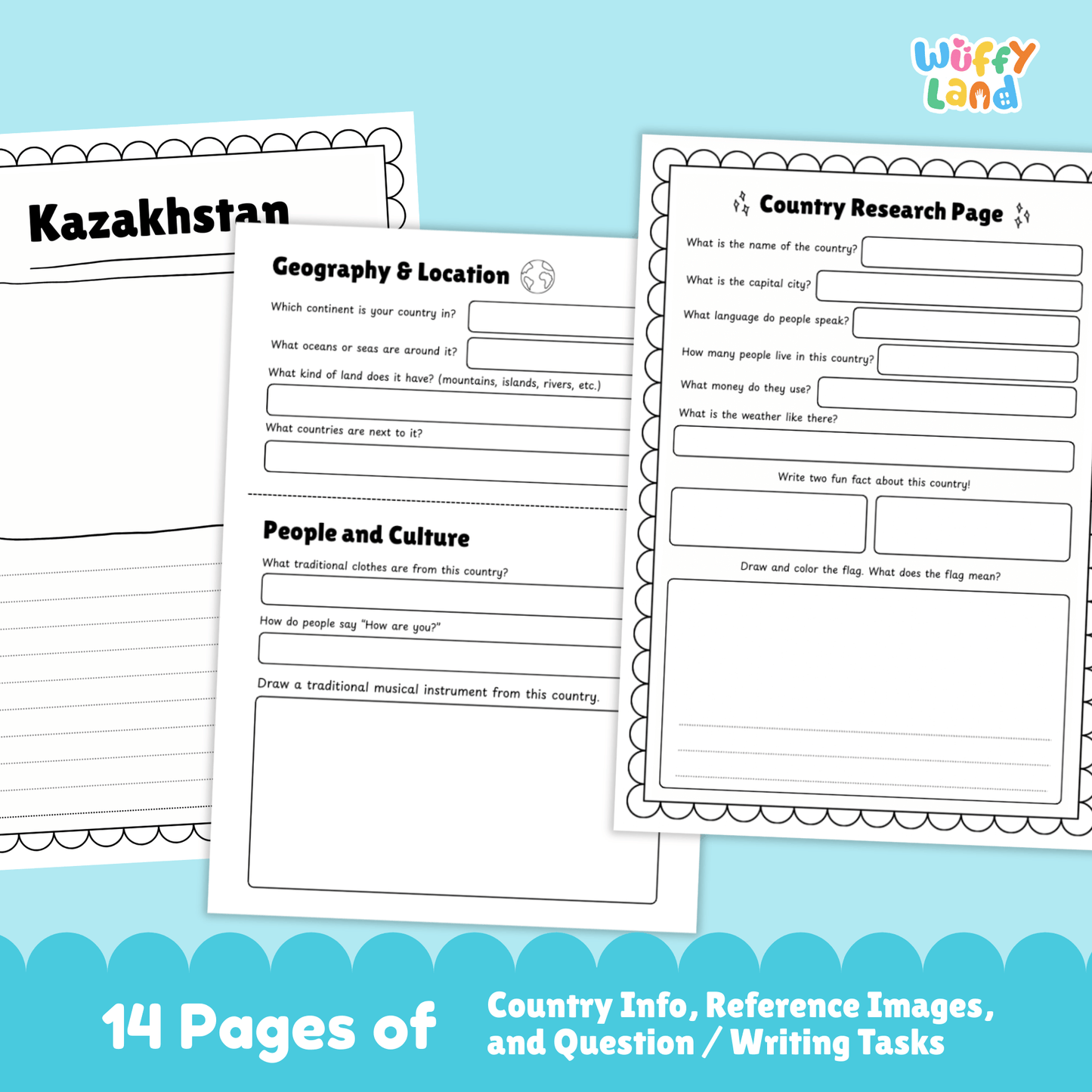 Kazakhstan Country Study | Central Asia Geography Research Project & Worksheets