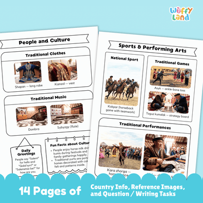 Kazakhstan Country Study | Central Asia Geography Research Project & Worksheets