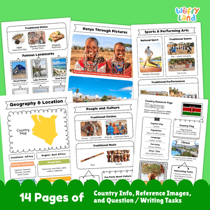 Kenya Country Research Project | Geography Worksheets and Writing Tasks