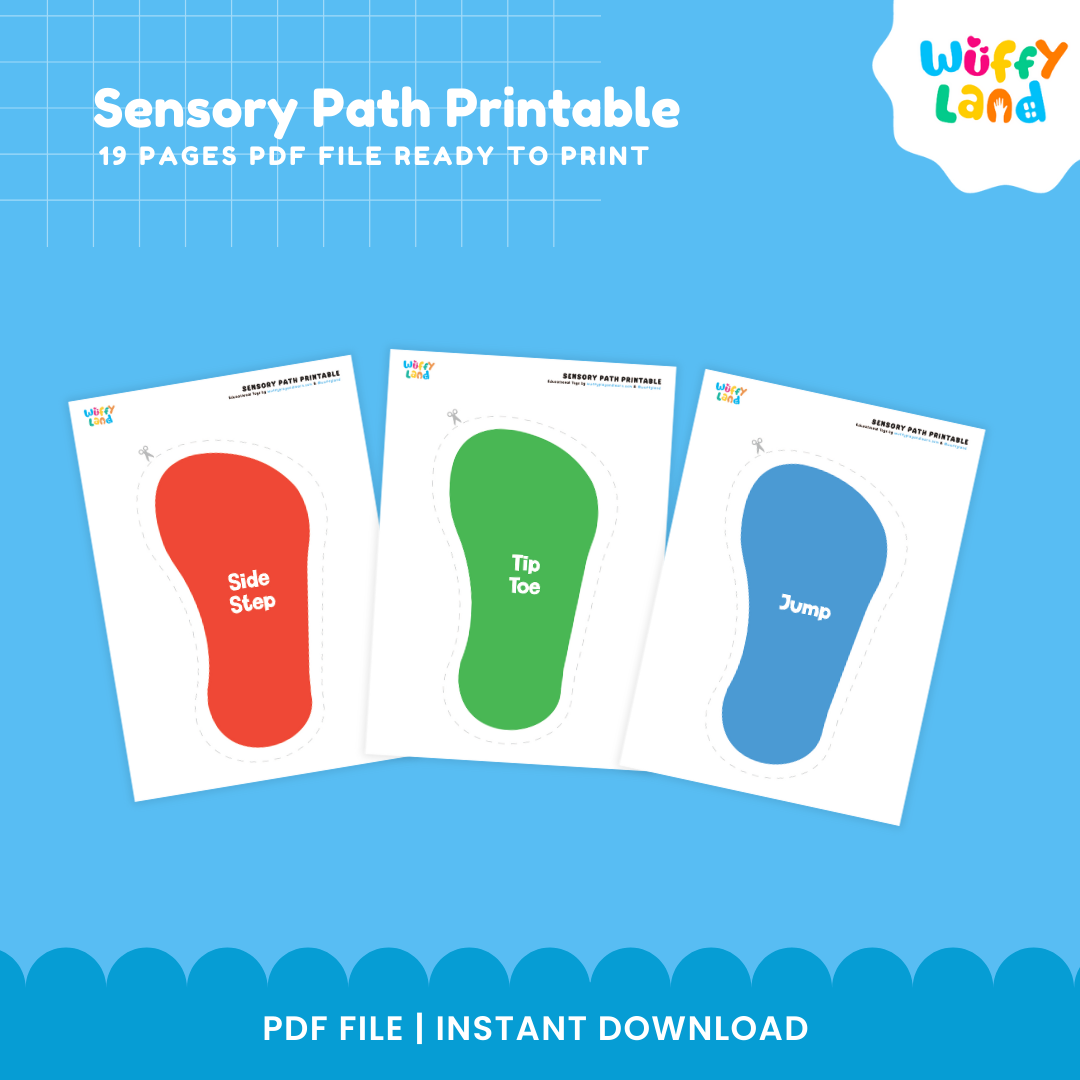 Kids movement activity printable designed to practice gross motor skills through jumping, stepping, posing and clapping