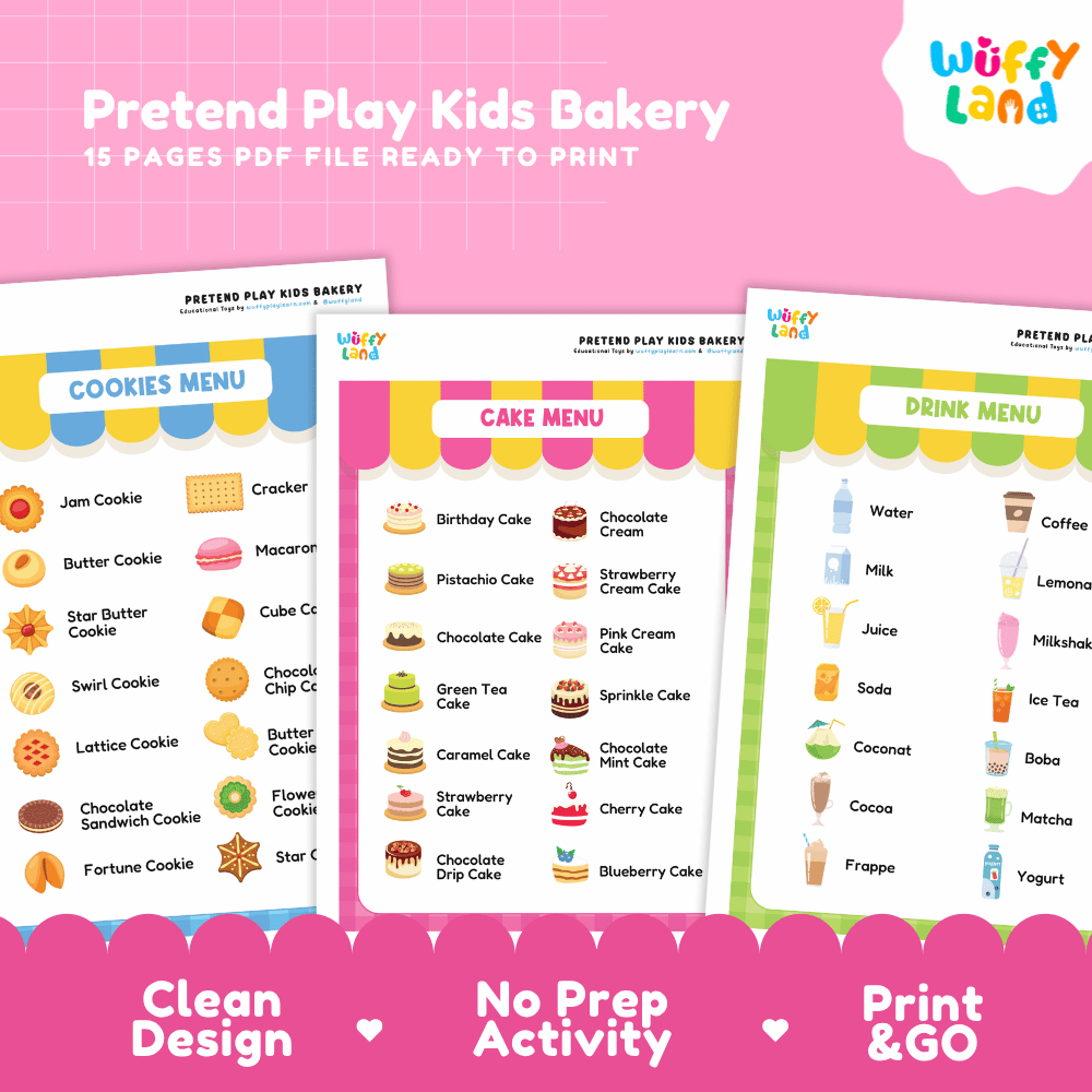 Pretend Play Kids Bakery Dramatic Play Center Printable Activity