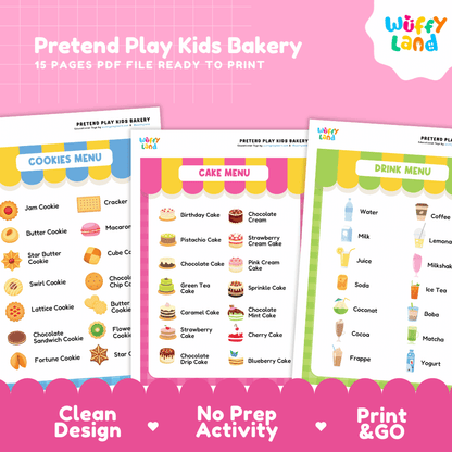 Pretend Play Kids Bakery Dramatic Play Center Printable Activity