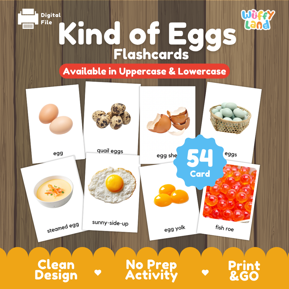 Kind of Eggs Flashcards Printable Cards for Early Elementary