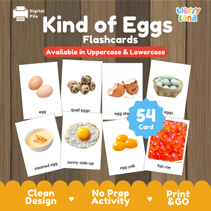 Kind of Eggs Flashcards Printable Cards for Early Elementary