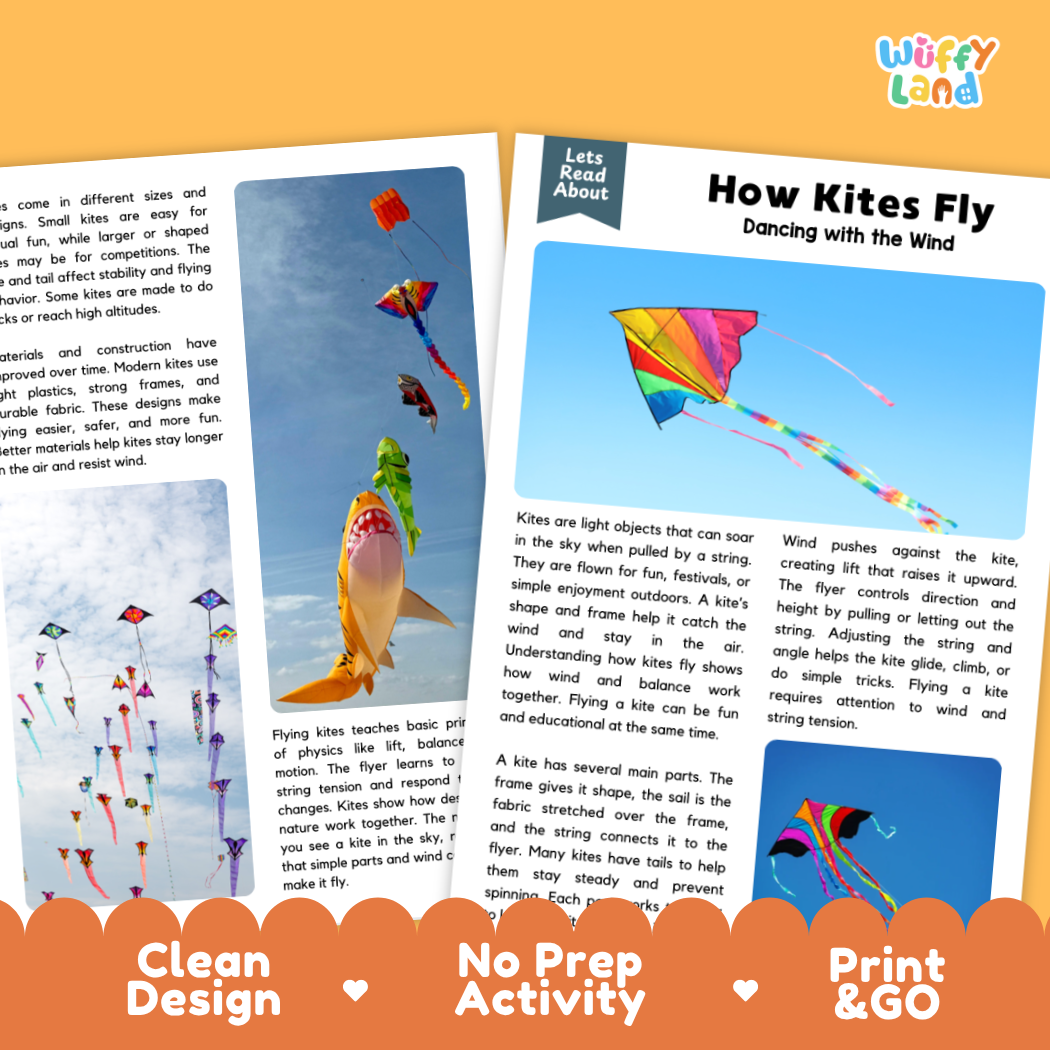 Complete teacher answer key worksheet providing detailed model responses for kite comprehension questions