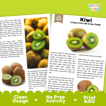 Teacher answer key page showing complete question solutions for Kiwi nature and science reading comprehension practice