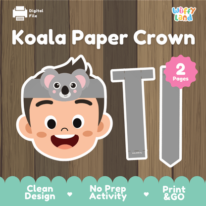 Koala Paper Crown Craft Printable Activity Worksheets