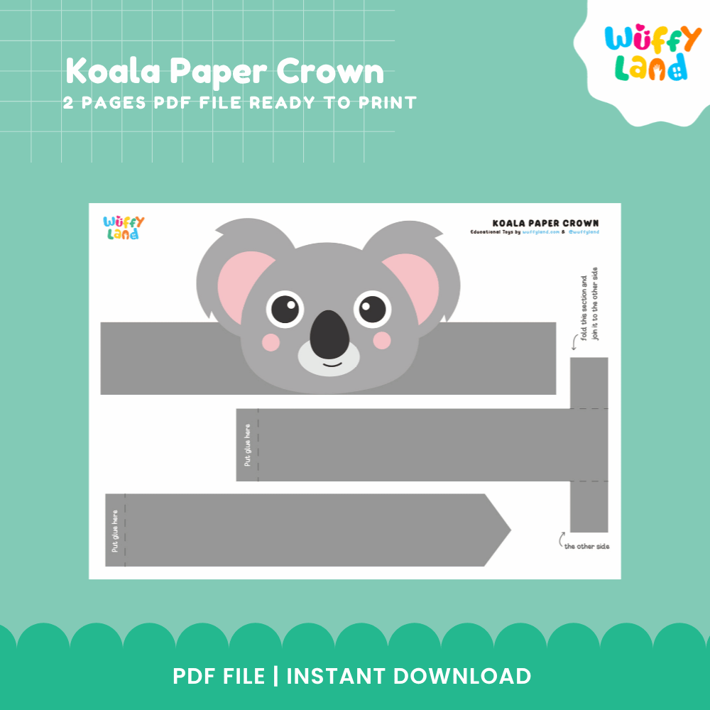 Koala Paper Crown Craft Printable Activity Worksheets
