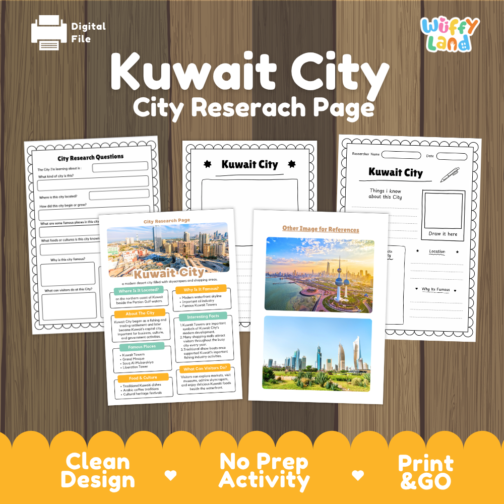Kuwait City Research Worksheets and Fact Sheet