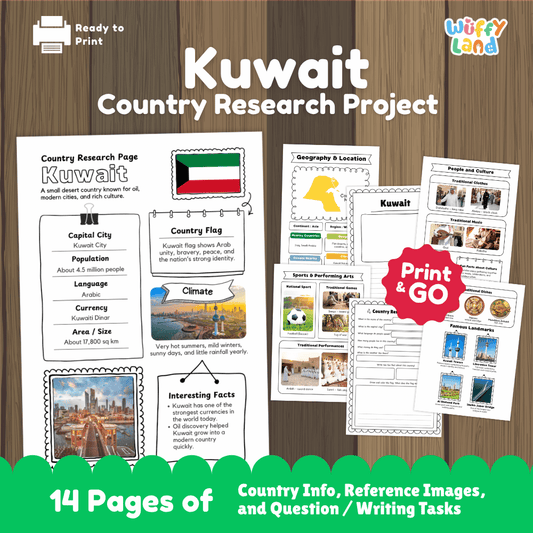 Kuwait Country Research Project Worksheets