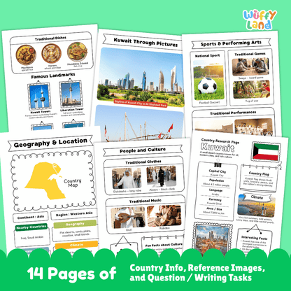 Kuwait Country Research Project Worksheets