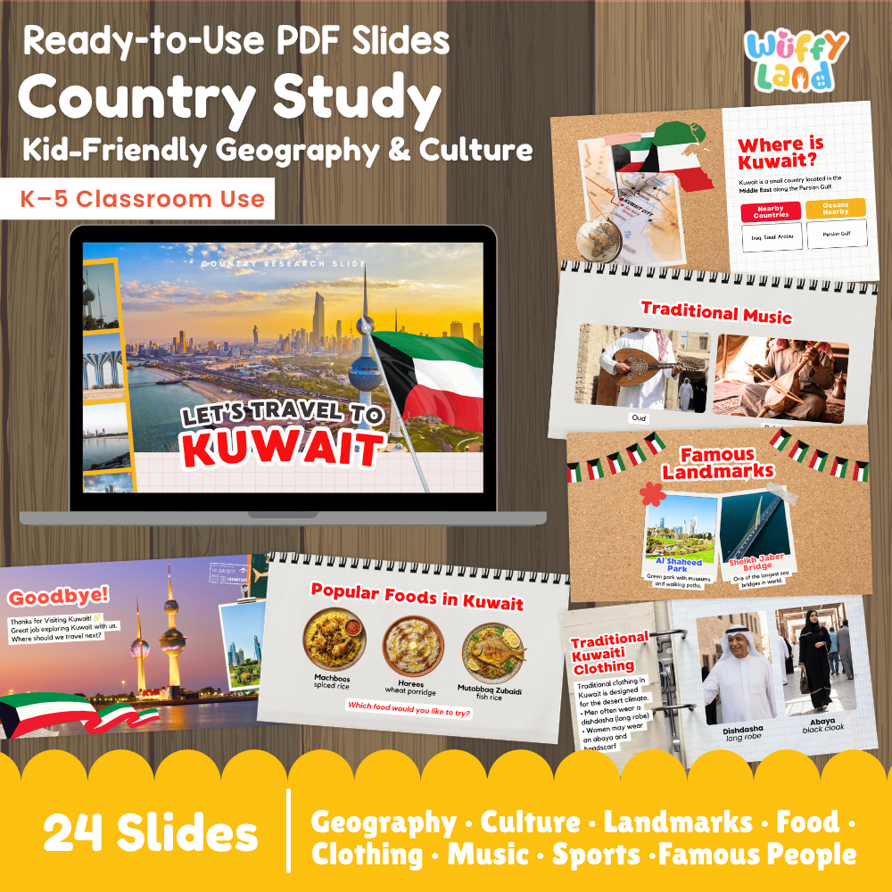 Kuwait Country Study Kid Friendly Geography & Culture PDF Slides