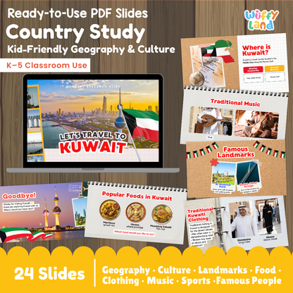 Kuwait Country Study Kid Friendly Geography & Culture PDF Slides