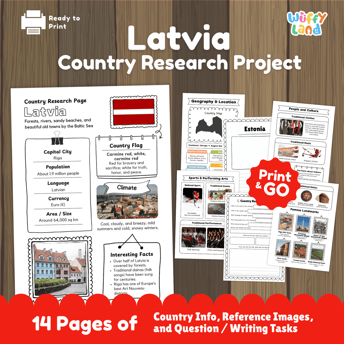 LATVIA Country Study | Geography Research Project & Printable Worksheets