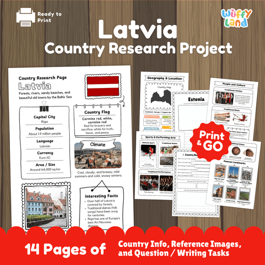 LATVIA Country Study | Geography Research Project & Printable Worksheets