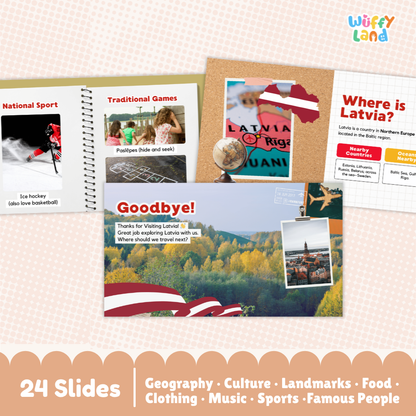 Latvia Country Study Kid Friendly Geography & Culture PDF Slides