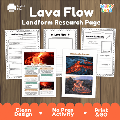 Lava Flow Landform Research Page Worksheets Geology Science Activity