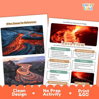 Lava Flow Landform Research Page Worksheets Geology Science Activity
