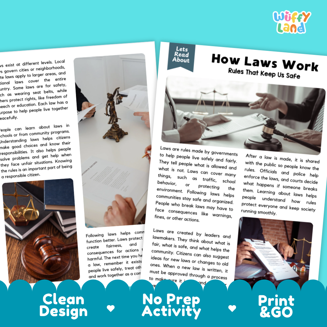 Complete teacher answer key worksheet providing detailed model responses for law comprehension questions