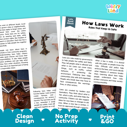 Complete teacher answer key worksheet providing detailed model responses for law comprehension questions