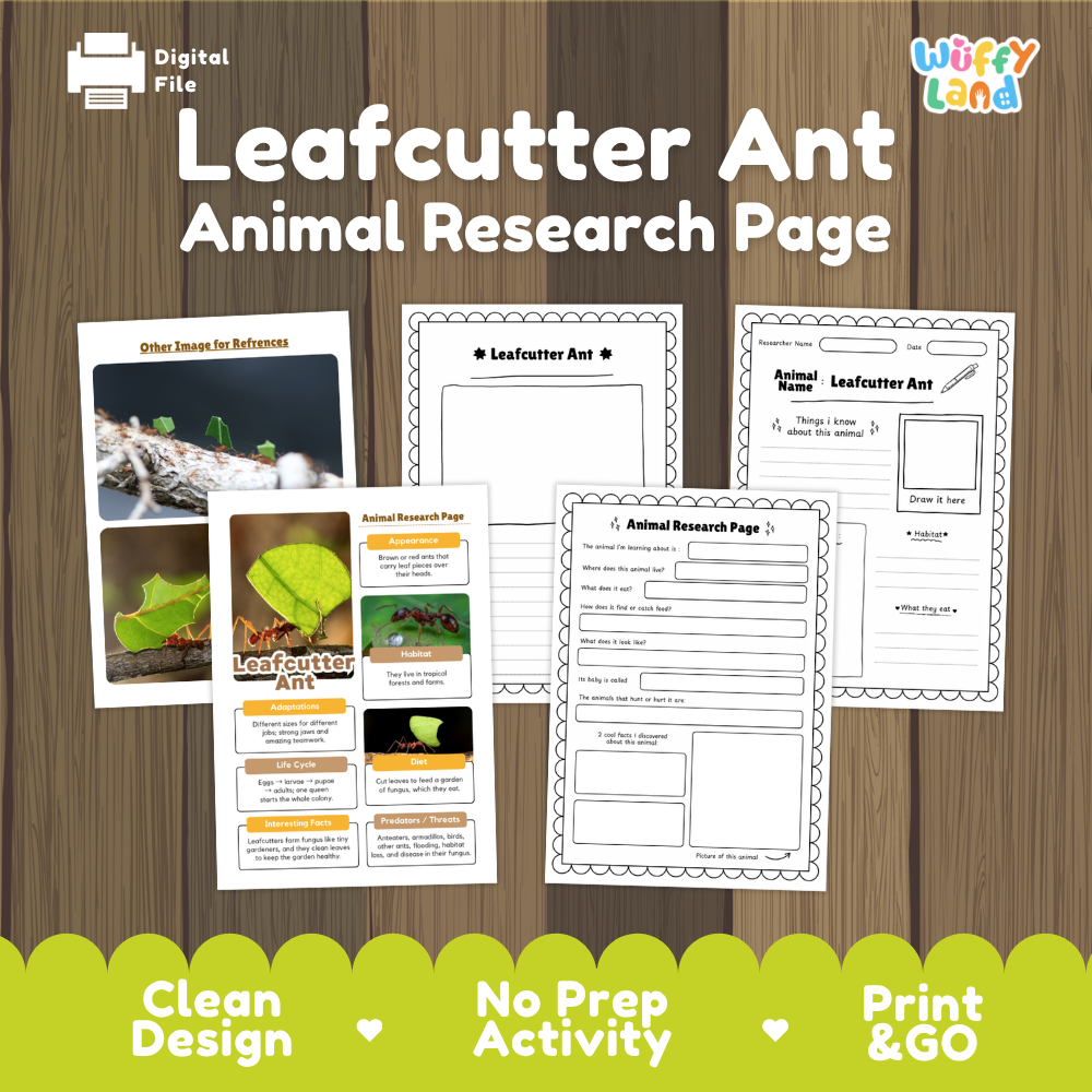 Leafcutter Ant Animal Research Page Worksheets