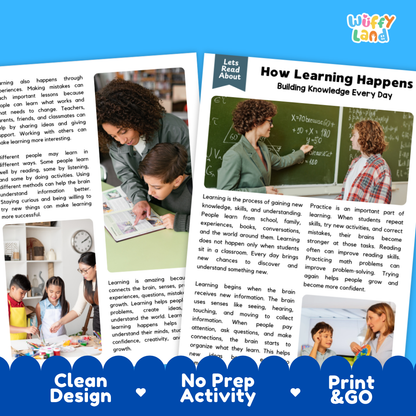 Complete teacher answer key worksheet providing detailed model responses for learning comprehension questions