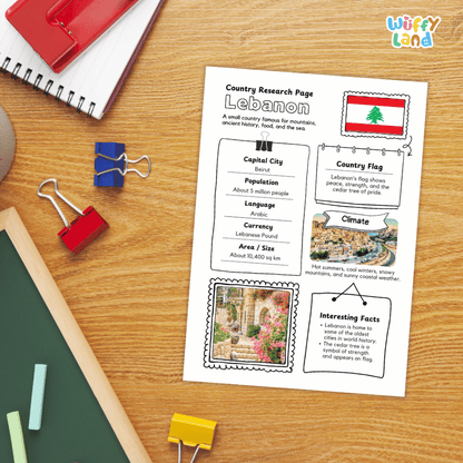 Lebanon Country Research Project Worksheets