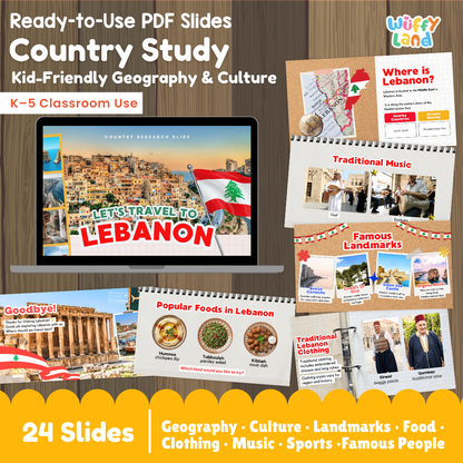 Lebanon Country Study Kid Friendly Geography & Culture PDF Slides