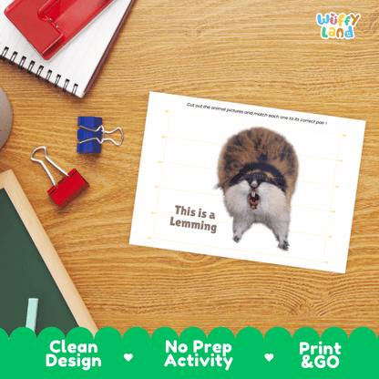 Lemming Cut and Match Activity Printables Worksheets