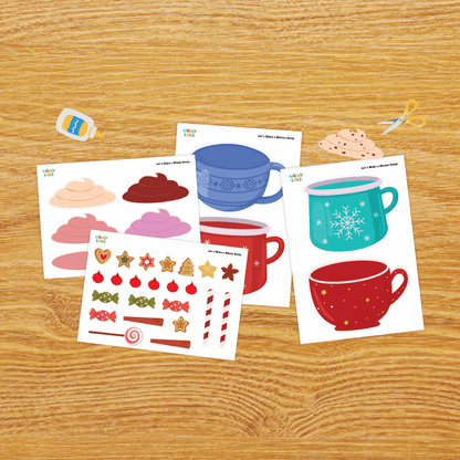 Let's Make a Winter Drink Cut and Paste Craft Printable Activity Worksheets