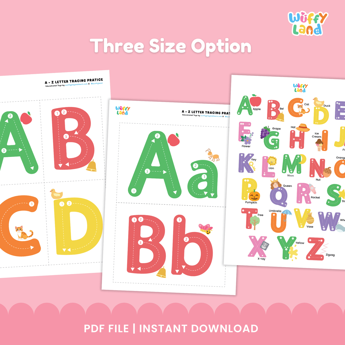 Printable alphabet letter tracing flashcards showcasing uppercase and lowercase letter forms with directional guides 🃏✍️