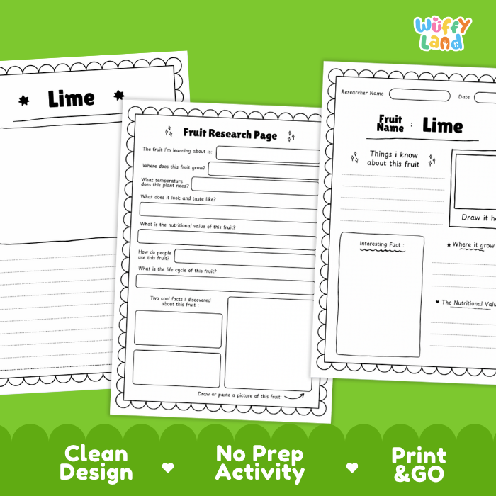 Lime Fruit Research Page Worksheets Plant Science Activity