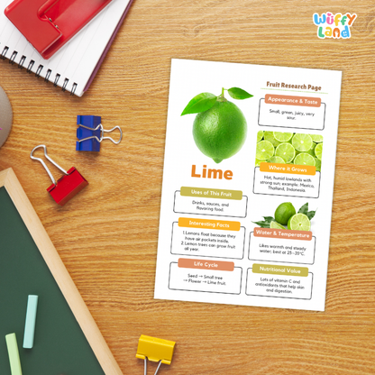 Lime Fruit Research Page Worksheets Plant Science Activity