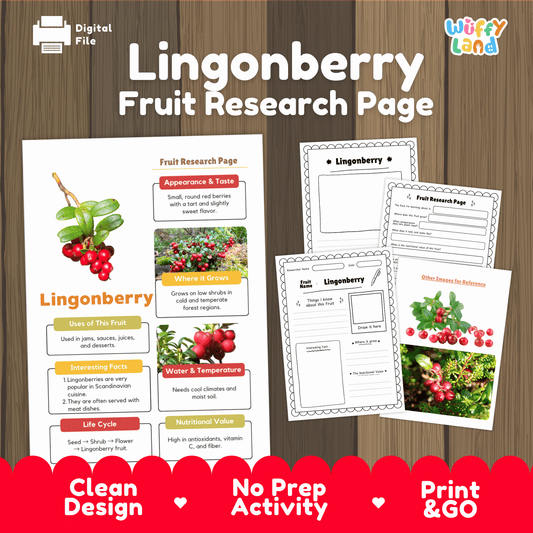 Lingonberry Fruit Research Project Science Worksheet Fact Sheet Activity